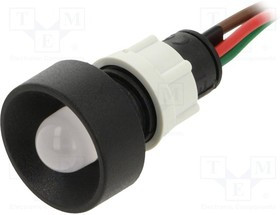 LRG-D10-24AC/DCWK, Индикат.лампа: LED, вогнутый, 24ВDC, 24ВAC, Отв: d13мм, IP40