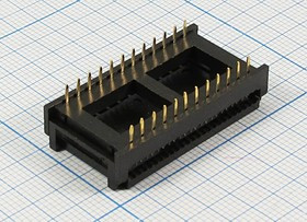 Разъем (IDC) DIP L-24 вилка, шаг P2.54x15.24, контакты 24P, на шлейф, DIP L-24