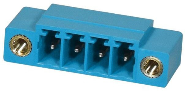 TBP02R1W-381-04BE, Pluggable Terminal Blocks Terminal block, pluggable, w screw lock, 3.81, receptical, 4 pole, blue