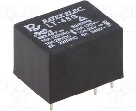 LT-48G, Реле: электромагнитное, SPDT, Uобмотки: 48ВDC, 10A/120ВAC, 450мВт