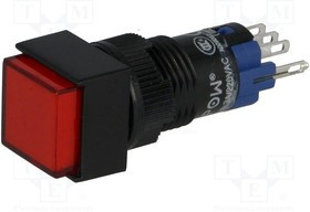 V12F-11Z-230R, Переключатель: кнопочный, Пол: 2, SPDT, 0,5A/250ВAC, 1A/24ВDC, IP40