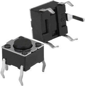 KAN0621-0431B 6x6x4.3 mm экран, Тактовая кнопка KAN0621-0431B, 6x6x4.3 мм, OFF-(ON), 50 мА, 12 В, 100 мОм