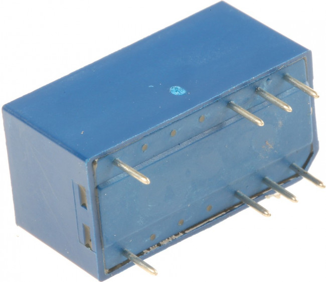 DIL12-2C90-63L, PCB Mount Reed Relay, 12V dc Coil, DPDT, 175V dc Max, 680