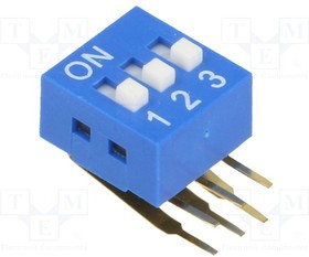 DSK-03, Переключатель DIP-SWITCH, Кол-во секций 3, ON-OFF, 0,05A/12ВDC