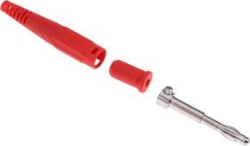 64.9195-22, Red Male Banana Plug, 4 mm Connector, Screw Termination, 32A, 30 V, 60V dc, Nickel Plating