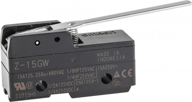 Z-15GW, Lever Limit Switch, NO/NC, IP00, SPDT, Thermosetting Resin Housing, 500V ac Max, 15A Max