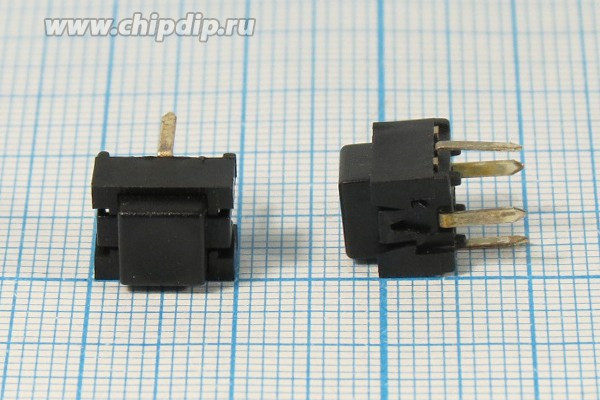 Тактовая кнопка 9.6x7.3x8мм, 12В/0.05мм, OFF-(ON), черный, 4-х выводной; №2864 ПКн\ 12\ 0,05\(SPST)\10x7\ чер\чер\\4P\\