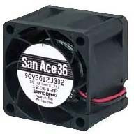 9GV3612P3J03, San Ace 9GV Series Axial Fan, 12 V dc, DC Operation, 33m³/h, 9W, 750mA Max, 36 x 36 x 28mm