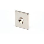 Неодимовый магнит прямоугольник 20х20х3 мм с зенковкой 3.5/7.5 мм, N35