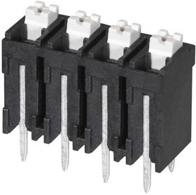 TBLH10V-500-04BK, Fixed Terminal Blocks Terminal block, screwless, High Temp, 5.00, Vertical, 4, Black w Gray Button