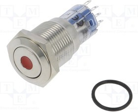 MP0045/1D1RD012S, Переключатель: антивандальный, DPDT, 3A/250ВAC, IP67, ON-(ON)