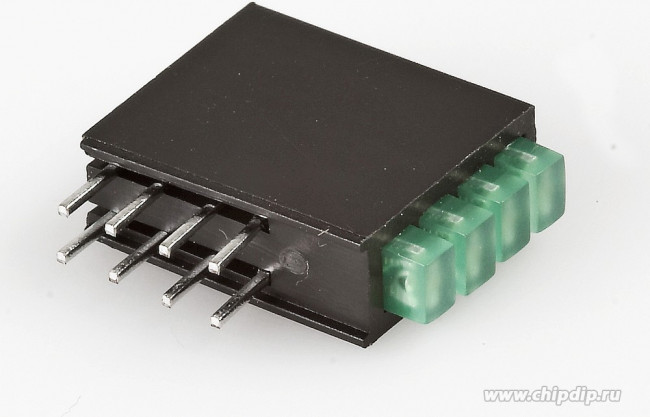 L-914CK/4GDT, Светодиодный модуль 4LEDх2х3мм/зеленый/ 568нм/1.8-6мкд/100°