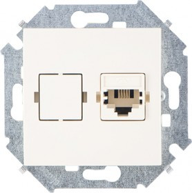 1591480-031, Simon15 Розетка телефонная RJ11 винтовой зажим слоновая кость