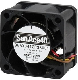 9GE0412P3J03, DC Fans DC Axial Fan, 40x40x28mm, 12VDC, Low Vibration, Tachometer, PWM