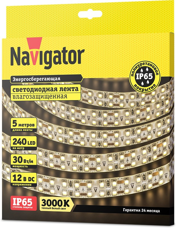 СД Лента Navigator 14 466 NLS-2835WW240-30-IP65-12V СД Лента Navigator 14 466 NLS-2835WW240-30-IP65-12V