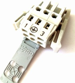 721-103/037-000/032-000 3-контакт. розетка, шаг 5 мм, пластина разгрузки, серая