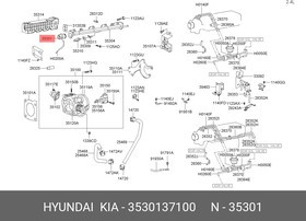 35301-37100, Регулятор HYUNDAI Santa Fe (2.7) Sonata EF (2.5) давления топлива OE