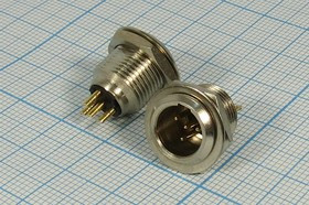 Штекер микрофонный miniXLR\4P\пан\ B8,5\MC805-4P; №2827 штек мик miniXLR\4P\пан\ B8,5\\MC805-4P