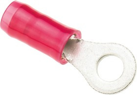 2-36151-2, PIDG Insulated Ring Terminal, M3.5 Stud Size, 0.26mm² to 1.65mm² Wire Size, Red