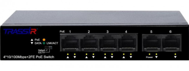 Коммутатор Trassir TR-NS1106-60-4POE, неуправляемый