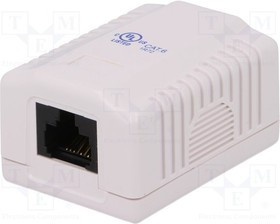 LOG-NP0071, Гнездо, RJ45, PIN: 8, Кат: 6, не экранированный, тодиночное, прямой