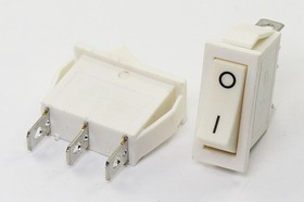 Переключатель клавишный, контакты 3T, 15А, ON-ON, подсветка белая/белая, SB2031