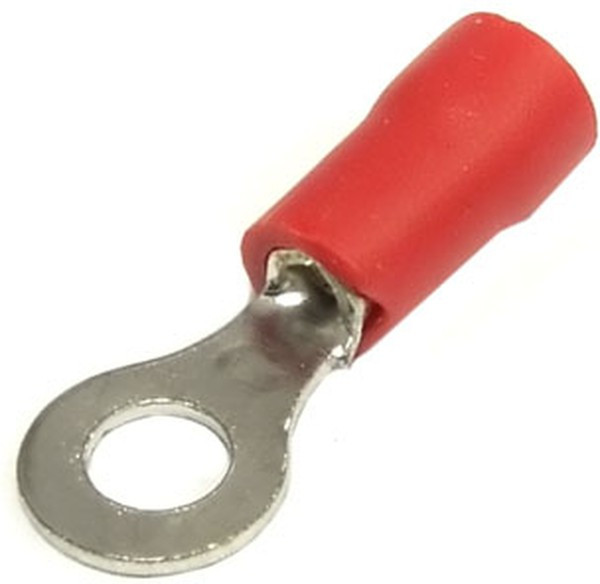 RVL1.25-4 red, Наконечник кольцевой изолированный RVL1.25-4, 19 А, 22-16 AWG, красный, латунь луженая RVL1.25-4 red, Наконечник кольцевой изолированный RVL1.25-4, 19 А, 22-16 AWG, красный, латунь луженая