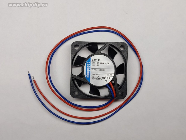 Вентилятор Ebmpapst 412 F DC 12V 60mA 0.7W 40x10 2pin