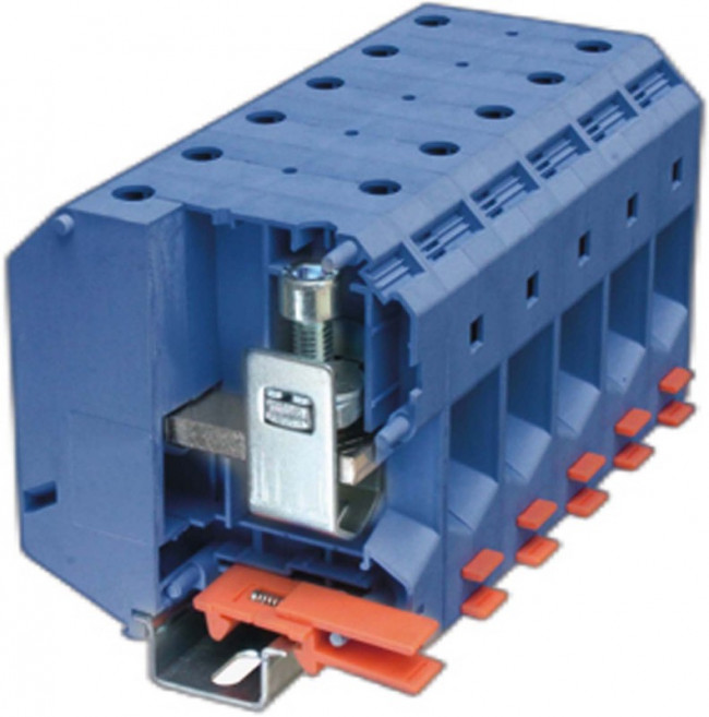 Клемма проходная винтовой зажим 2 точки подключения 95кв.мм син. DKC KRUH-95-BU Клемма проходная винтовой зажим 2 точки подключения 95кв.мм син. DKC KRUH-95-BU