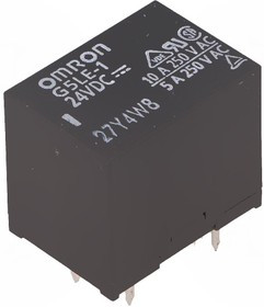 G5LE124DC, Реле электромеханическое, SPDT, Uкат 24 В, AC-DC, Iком 10А, UDC 30В