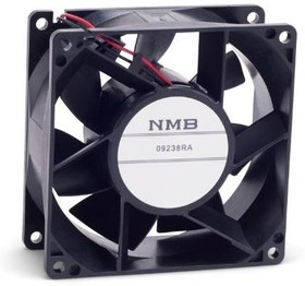 09238RA-24P-GA-00, DC Fans Tubeaxial Fan, 92x92x38mm, 24VDC, 141.2CFM, Flange, Ball, Wire, IP69K