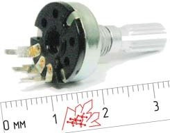 Резистор переменный поворотный 50к\B\17мм\KC6x20\ YRV-17N6.B50KL20KC; №7222 РПвр 50к\B\17мм\KC6x20\
