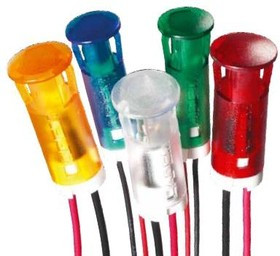 QS103XXG12, LED Indicator, Wires, Fixed, Green, DC, 12V