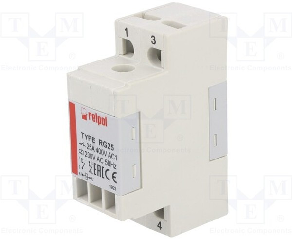 RG25-3022-28-3230, Реле: электромагнитное; DPST-NO; Uобмотки: 230ВAC; 25A/400ВAC RG25-3022-28-3230, Реле: электромагнитное; DPST-NO; Uобмотки: 230ВAC; 25A/400ВAC
