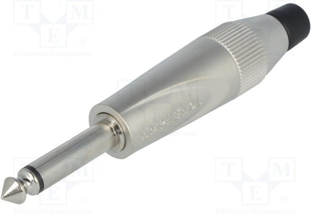 TM2PNJ, Вилка, Jack 6,3мм, "папа", mono, Кол-во полюс: 2, прямой, на провод