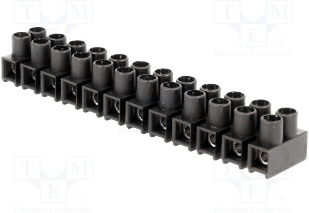 22210217, Клеммник, зажим под винт, 2,5мм2, 400В, 24А, Кол-во полюс: 12