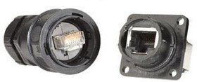 RJF5442M200, Modular Connectors / Ethernet Connectors 8-Hole RJ45 Cordset Sq Flange Receptacle RJF5442M200, Modular Connectors / Ethernet Connectors 8-Hole RJ45 Cordset Sq Flange Receptacle
