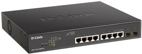 DGS-1100-10MPPV2/A3A Настраиваемый L2 коммутатор с 8 портами 10/100/1000Base-T и 2 портами 1000Base-X SFP (порты 1-8 PoE 802.3af/at, порты 7