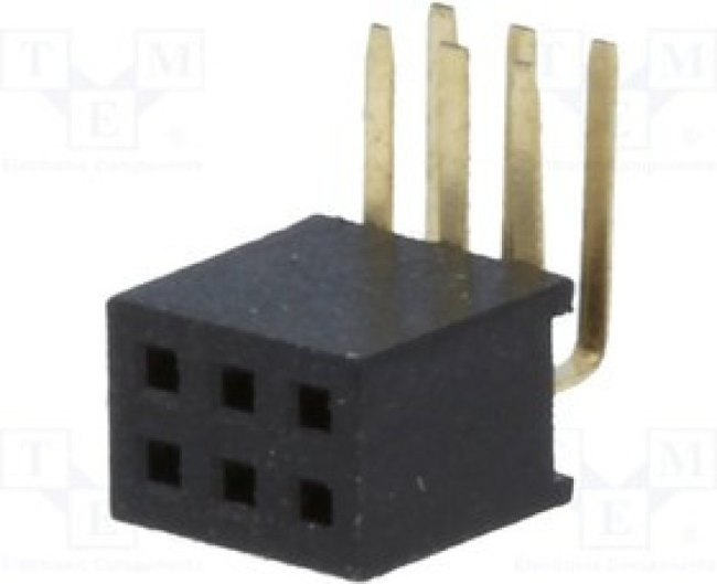 DS1065-14-2X3S8BR, Гнездо, IDC, "мама", PIN 6, угловые 90°, 1,27мм, THT, 2x3