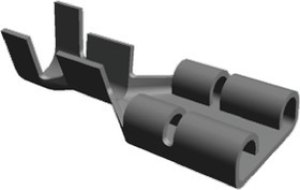 63306-2, FASTON .250 Uninsulated Female Spade Connector, Receptacle, 6.35 x 0.81mm Tab Size, 0.8mm² to 2mm² 63306-2, FASTON .250 Uninsulated Female Spade Connector, Receptacle, 6.35 x 0.81mm Tab Size, 0.8mm² to 2mm²