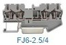 FJ6-2.5/4/B, Проходная клемма серии FJ6 4-к, 2.5мм2 800V/28A, син.