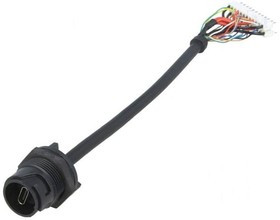 PXP4043/C, Гнездо, USB C, USB Buccaneer, на панель, гайка спереди, PIN: 24