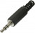 SZC-0012 / STEREO 3.5 MM, Разъём аудио штекер стерео 3.5 мм, на кабель, черный