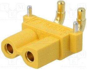 XT30PW-F, Гнездо питания DC XT30 "мама" плату THT Цвет желтый