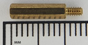 Стойка для печатных плат латунная М2, высота 10 мм (папа-мама)