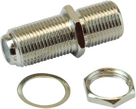 MC002856, РЧ/Коаксиальный адаптер, F, Гнездо, F, Гнездо, Прямой Переходник с Гайкой