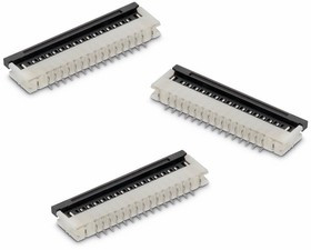 686124148922, WR-FPC 1mm Pitch 24 Way Horizontal Female FPC Connector, ZIF Bottom Contact 686124148922, WR-FPC 1mm Pitch 24 Way Horizontal Female FPC Connector, ZIF Bottom Contact