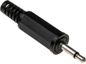 KLS 10, Jack Connector 2.5 mm Cable Mount Mono Plug, 2Pole 500mA