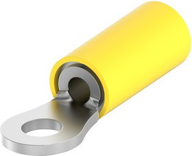 2-35107-1, TERMINAL, RING TONGUE, #6, YELLOW, 10AWG