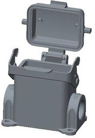 T1620063220-000, Разъем для тяжелых условий, Base, Bulkhead Mount, Side Entry, Корпус из Сплава Алюминия, 1 Рычаг